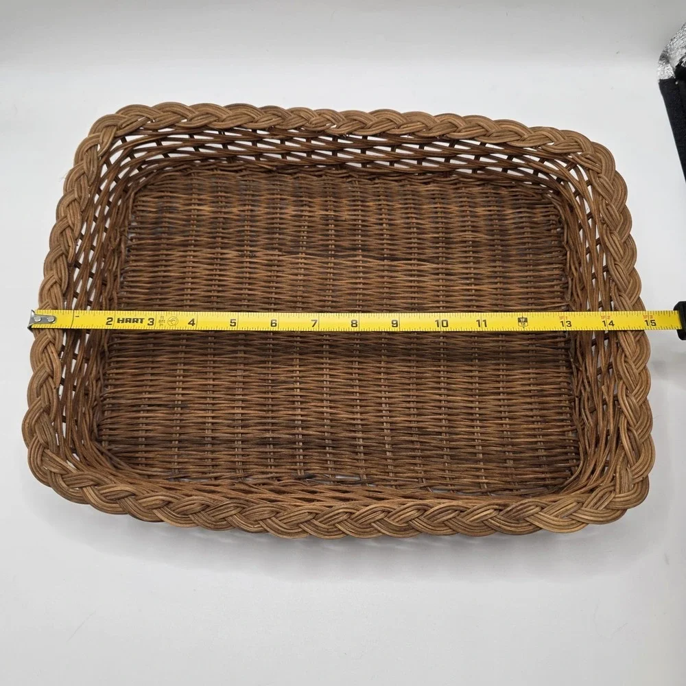 Wicker Coffee Table‎ Basket 15x11 Rectangular Woven Rattan Ottoman Basket Decor